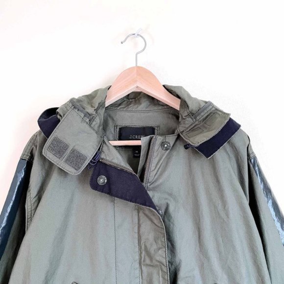 j crew khaki green waxed cotton oilcloth lightweight field jacket - size xs - Picture 4 of 8